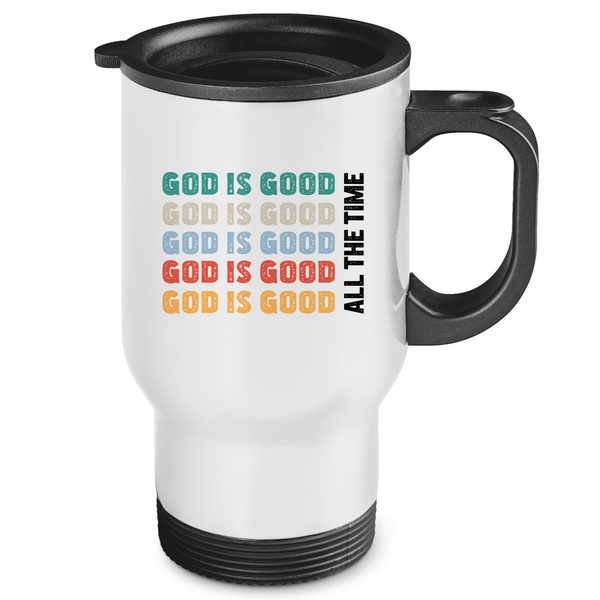 Edelstahl-Thermobecher god is good schriftzug