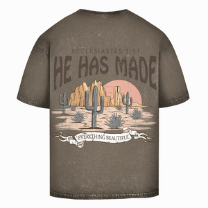 Oversize Washed T-Shirt everything beautiful ecclesiastes 3:11