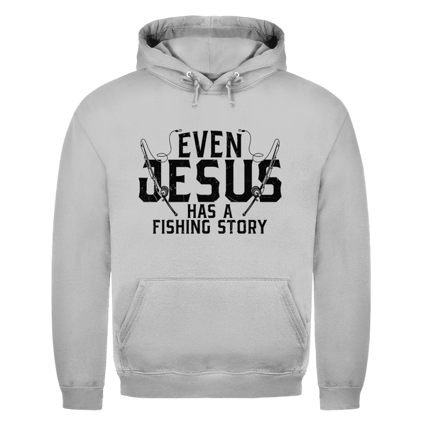 Herren Hoodie even jesus has a fishing story angler