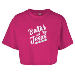 Damen Oversize Crop Top better call jesus