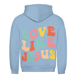 Herren Hoodie love like jesus retro
