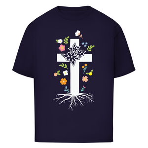 Oversize T-Shirt kreuz roots