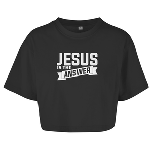 Damen Oversize Crop Top jesus is the answer