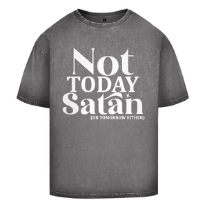 Oversize Washed T-Shirt not today satan