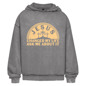 Oversize Washed Hoodie jesus chaged my life