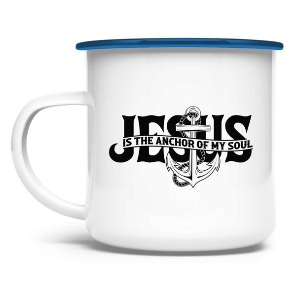 Emaille Tasse jesus is the anchor of my soul segeln