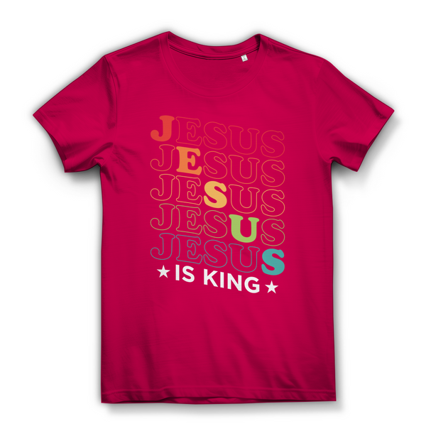 Damen Bio T-Shirt jesus is king retro