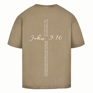 Oversize Washed T-Shirt for god so loved the world john 3:16