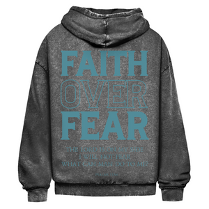 Oversize Washed Hoodie faith over fear psalm 118:6