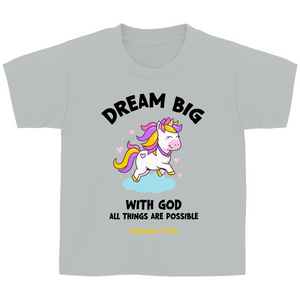 Kinder T-Shirt with god all things are possible matthew 19:26