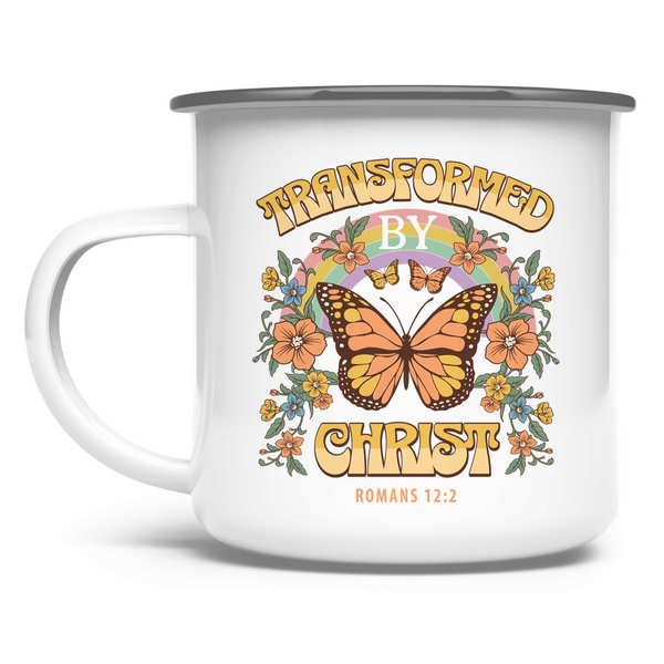 Emaille Tasse transformed by christ romans 12:2