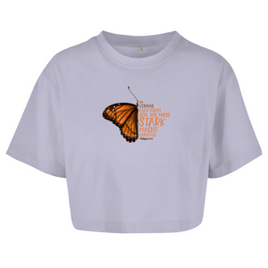 Damen Oversize Crop Top der mich stark macht schmetterling