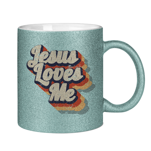 Glitzertasse jesus loves me