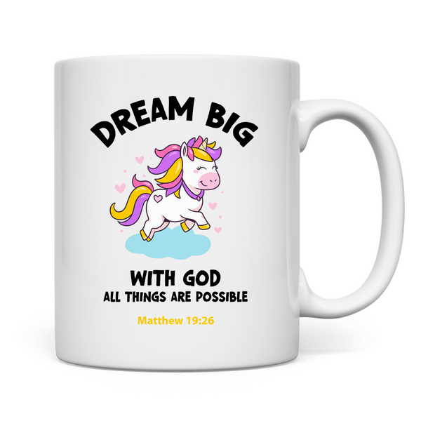 Tasse einhorn all things are possible matthew 19:26