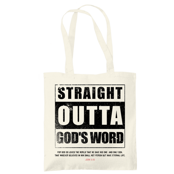 Tragetasche straigh outta god's word john 3:16