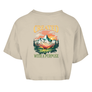 Damen Oversize Crop Top created with a purpose ephesians 2:10