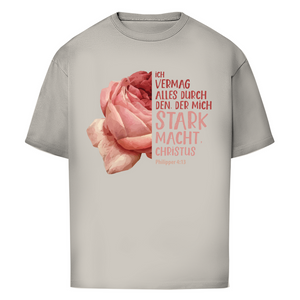 Oversize T-Shirt der mich stark macht rose philipper 4:13