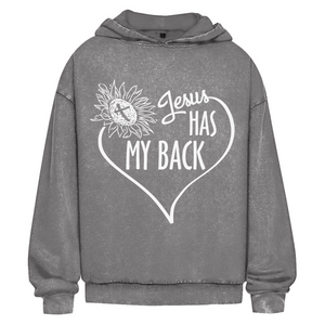 Oversize Washed Hoodie jesus has my back