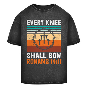 Oversize Washed T-Shirt every knee shall bow romans 14:11