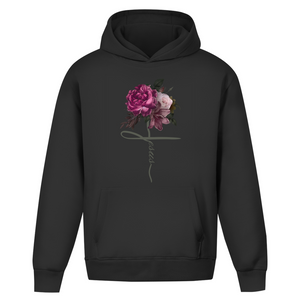 Oversize Hoodie Ohne Kordel jesus blumen