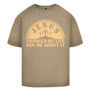 Oversize Washed T-Shirt jesus chaged my life