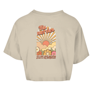 Damen Oversize Crop Top great is thy faithfulness lamentations 3:23