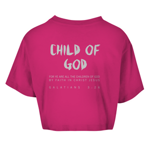 Damen Oversize Crop Top child of god galatians 3:26
