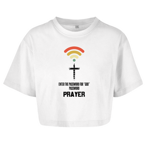 Damen Oversize Crop Top enter the password for god