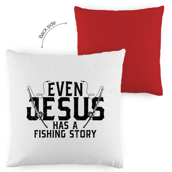 Kopfkissen zweifarbig even jesus has a fishing story angler