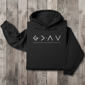 Herren Hoodie god is greater than the highs and lows