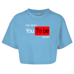 Damen Oversize Crop Top god wants you to be saved