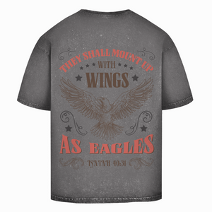 Oversize Washed T-Shirt mount up with wings isaiah 40:31