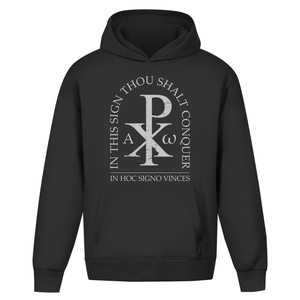 Oversize Hoodie Ohne Kordel in hoc signo vinces Christogramm