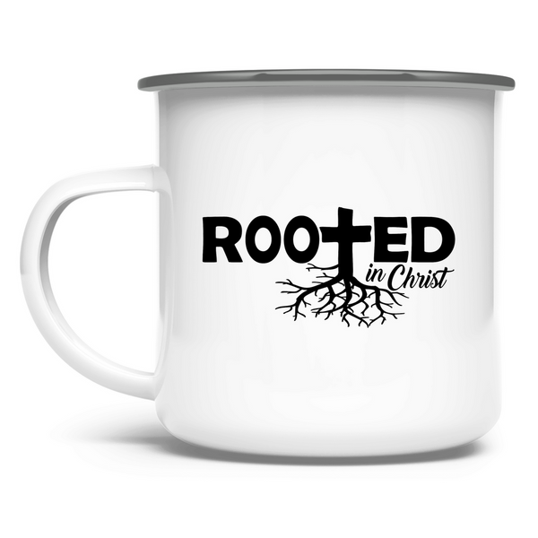 Emaille Tasse rooted in christ