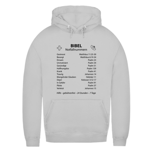 Damen Hoodie bibel notfallnummern