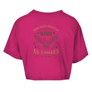 Damen Oversize Crop Top mount up with wings isaiah 40:31