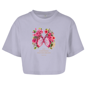 Damen Oversize Crop Top let everything that has breath psalm 150:6
