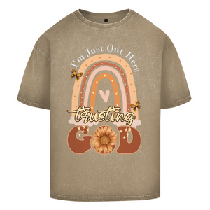 Oversize Washed T-Shirt trusting god