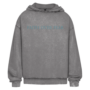 Oversize Washed Hoodie faith over fear psalm 118:6