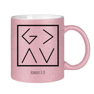 Glitzertasse got is greater romans 8:28 abkürzung