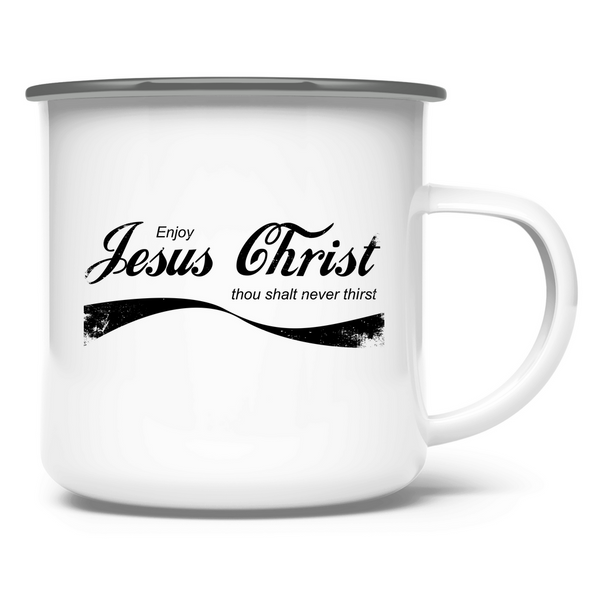 Emaille Tasse enjoy jesus christ