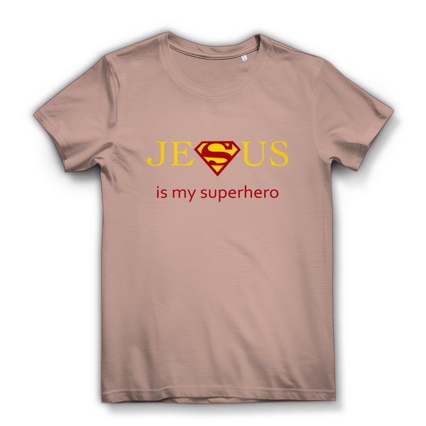 Damen Bio T-Shirt jesus is my superhero