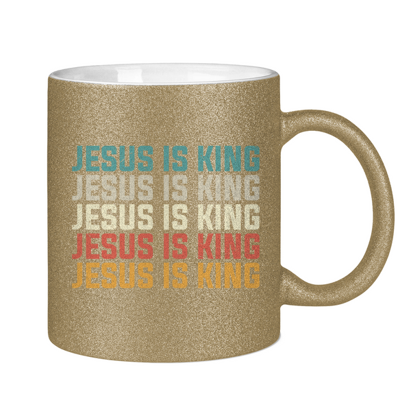 Glitzertasse jesus is king