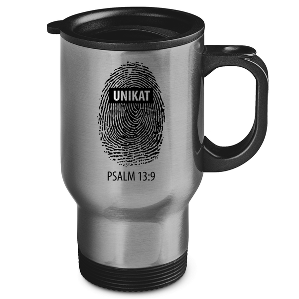 Edelstahl-Thermobecher unikat fingerabdruck psalm 13:9