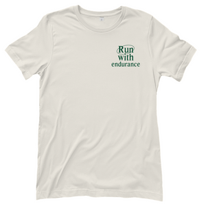 Damen T-Shirt run with endurance hebrews 12:1