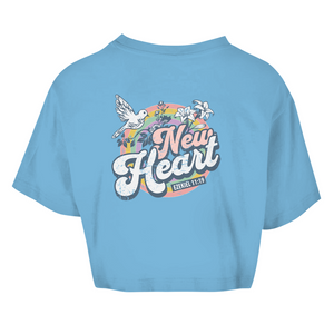 Damen Oversize Crop Top new heart ezekiel 11:19