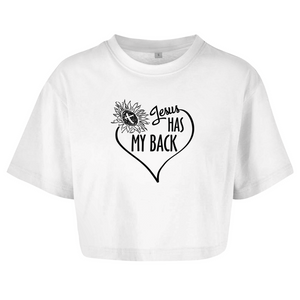 Damen Oversize Crop Top jesus has my back