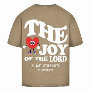 Oversize Washed T-Shirt the joy of the lord nehemiah 8:10