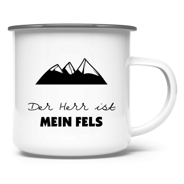 Emaille Tasse der herr ist mein fels