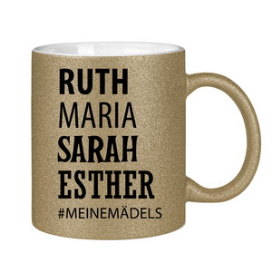 Glitzertasse ruth maria sarah esther